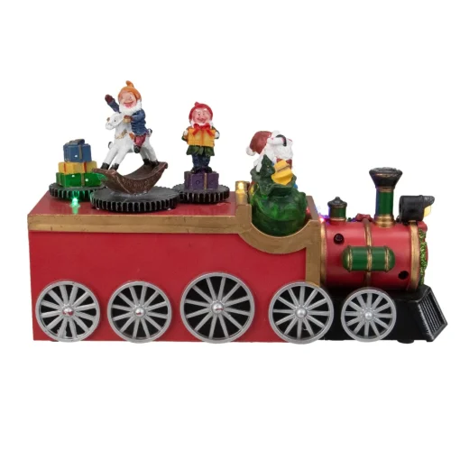 Trains*Northlight 10.25" Red And Black Led Lighted Musical Christmas Train With Santa