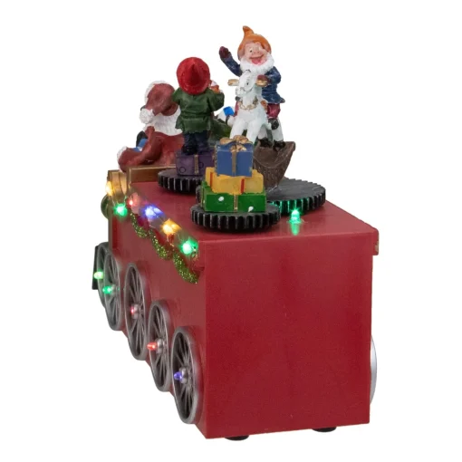 Trains*Northlight 10.25" Red And Black Led Lighted Musical Christmas Train With Santa