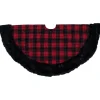48 Inch And Smaller*Northlight 48" Red And Black Plaid With Polka Dots Christmas Tree Skirt