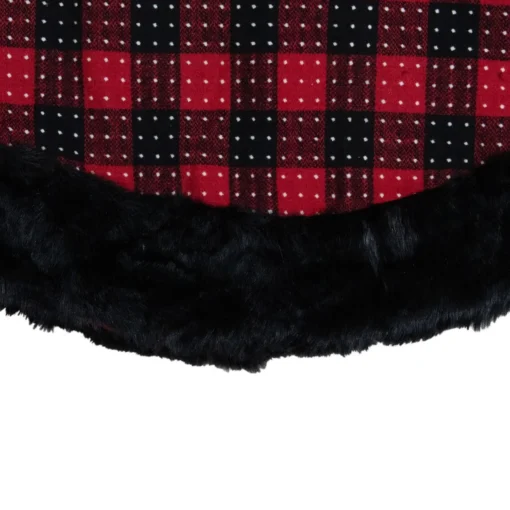 48 Inch And Smaller*Northlight 48" Red And Black Plaid With Polka Dots Christmas Tree Skirt