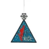 Midwest Sports & Games>3.75" Red And Blue Ride Ski Triangular Charm Christmas Ornament
