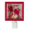 Roman 6" Red And Brown Glitter Cardinal Christmas Night Light