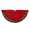 48 Inch And Smaller*Northlight 48" Red And Brown Velveteen With Cheetah Print Border Christmas Tree Skirt
