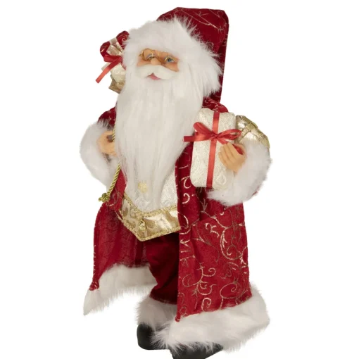 Santa Figures*Northlight 16" Red And Gold Filigree Santa Claus With Gifts Christmas Figurine