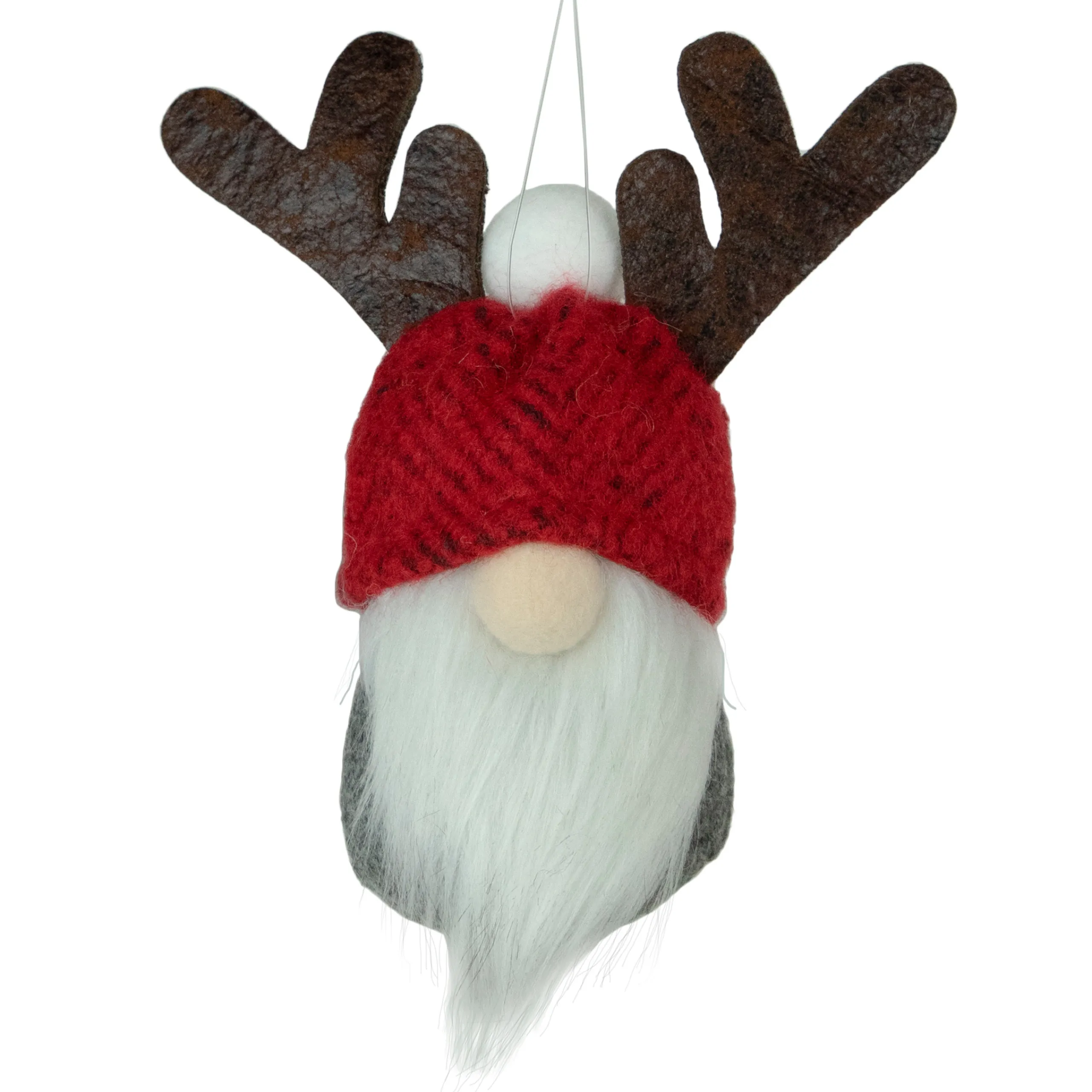 Northlight Fantasy & Sci Fi>5.25" Red And Gray Gnome With Antlers Christmas Ornament