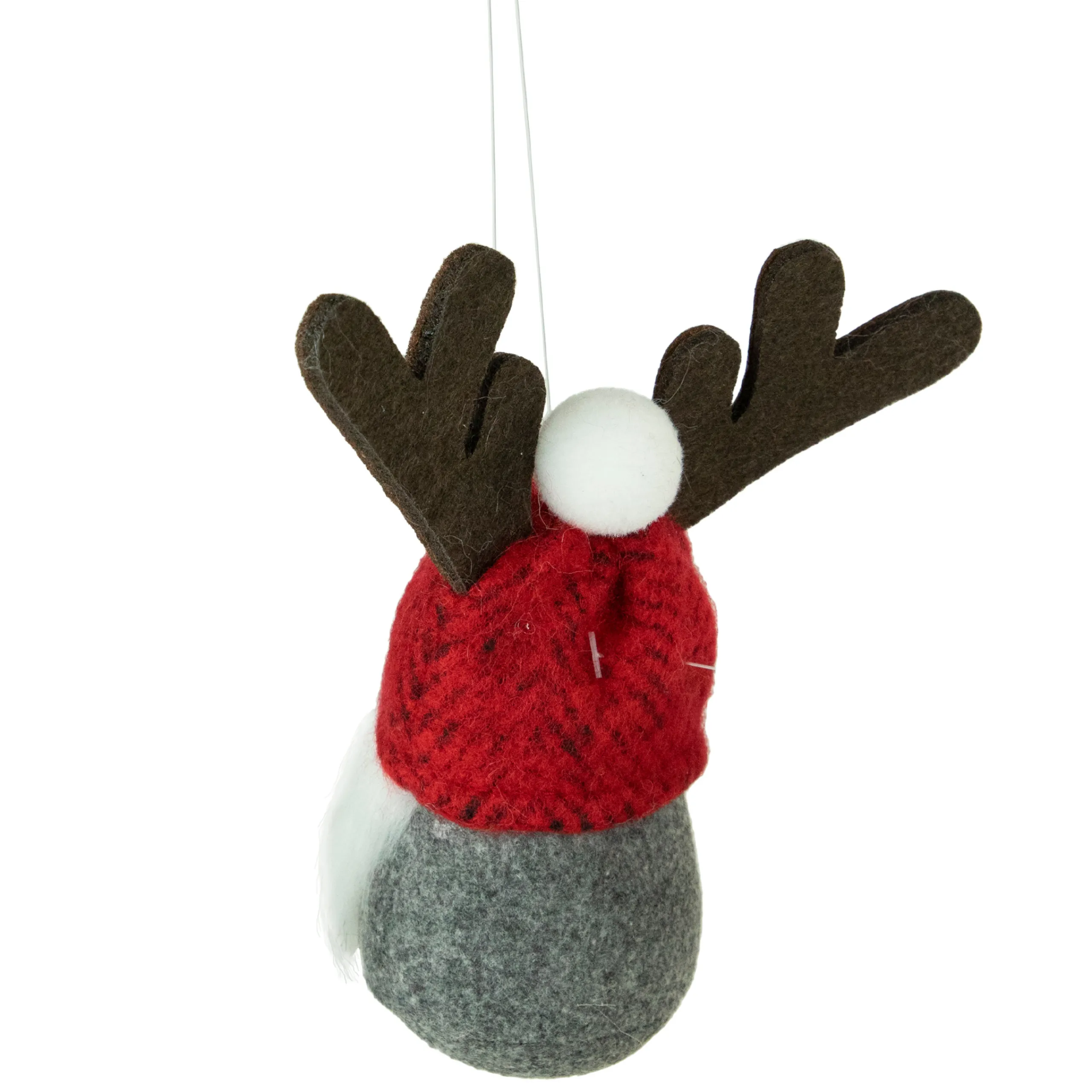 Northlight Fantasy & Sci Fi>5.25" Red And Gray Gnome With Antlers Christmas Ornament