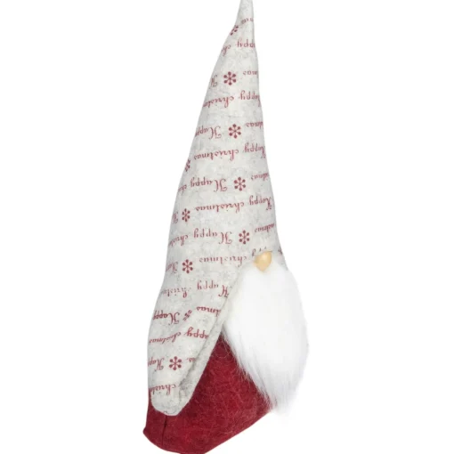 Gnomes*Northlight 12" Red And Gray "Happy Christmas" Gnome Figure