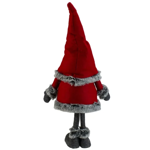 Gnomes*Northlight 19.5" Red And Gray Standing Santa Gnome With Faux Fur Trim