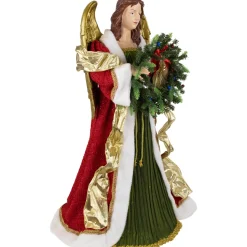 Commercial*Northlight 3' Red And Green Angel Commercial Size Christmas Tree Topper, Unlit