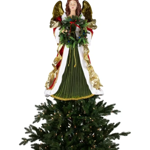 Commercial*Northlight 3' Red And Green Angel Commercial Size Christmas Tree Topper, Unlit