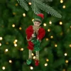 Northlight Fantasy & Sci Fi>12" Red And Green Bendable Elf In A Suit Hanging Christmas Ornament
