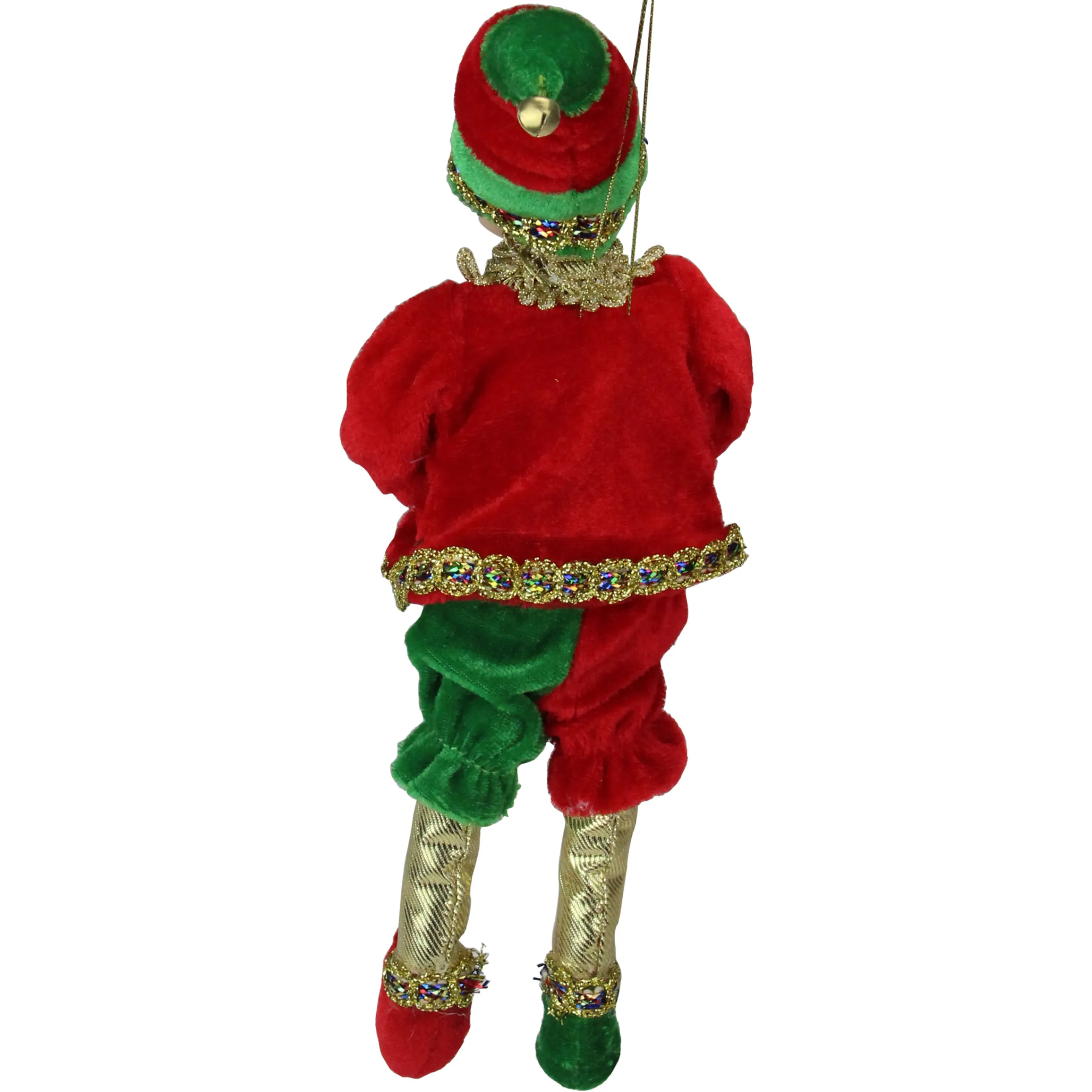 Northlight Fantasy & Sci Fi>12" Red And Green Bendable Elf In A Suit Hanging Christmas Ornament