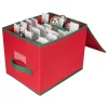 Northlight Ornament Storage>13" Red And Green Christmas Ornament Storage Box With Removable Dividers