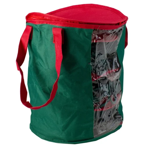 Decoration Storage*Northlight 12" Red And Green Christmas Light Storage Organizer With Clear Window