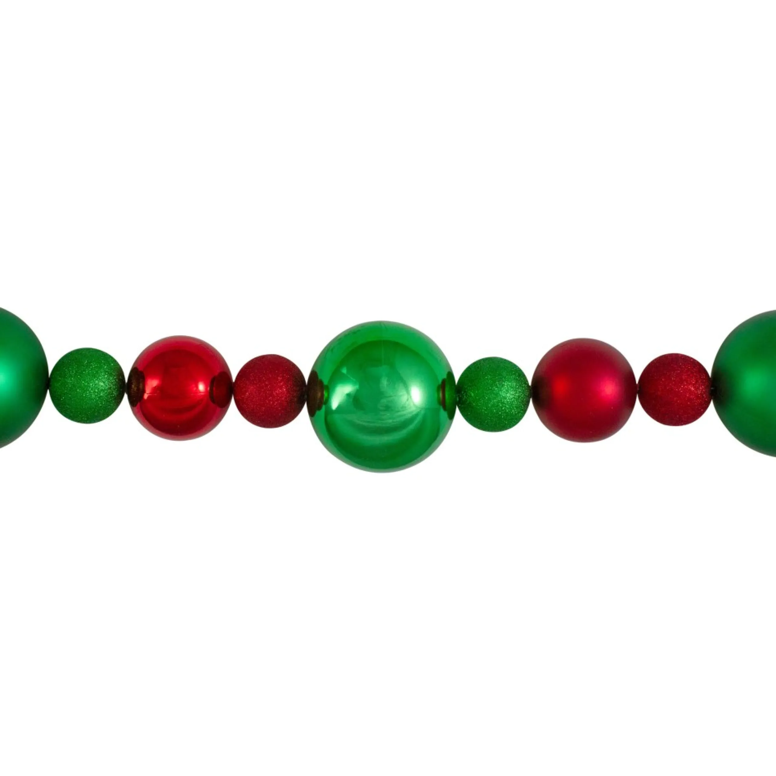 Specialty Garland*Northlight 6' Red And Green 3-Finish Shatterproof Ball Christmas Garland
