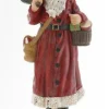 Santa Figures*Napco 15.5" Red And Green Old World Woodland Santa Claus Figure