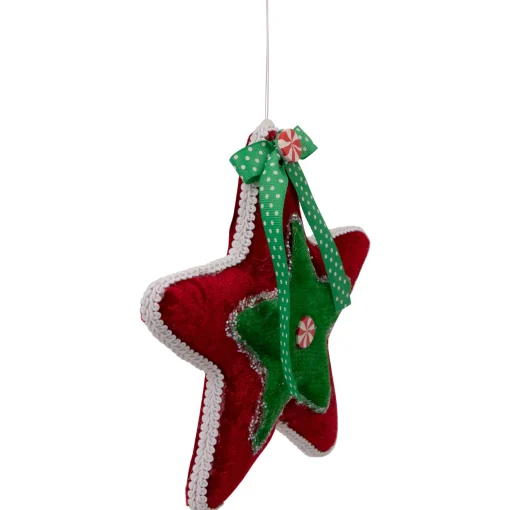 Northlight Stars>8" Red And Green Peppermint Star Christmas Ornament