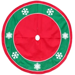 48 Inch And Smaller*Northlight 48" Red And Green Snowflakes Christmas Tree Skirt