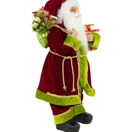Santa Figures*Northlight 24" Red And Green Standing Santa With Presents Christmas Figure