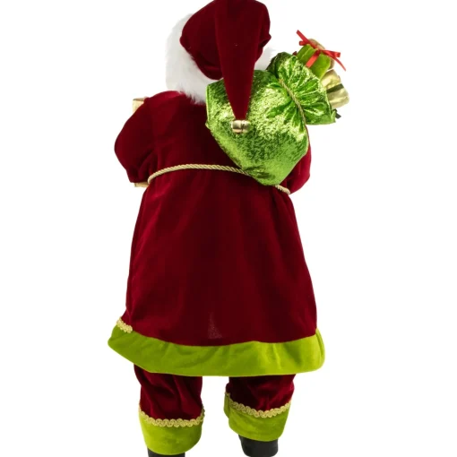 Santa Figures*Northlight 24" Red And Green Standing Santa With Presents Christmas Figure