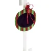 Wreath Accessories*Diva At Home 18" Red And Green White Striped Chalkboard With Bow Christmas Wreath Hanger