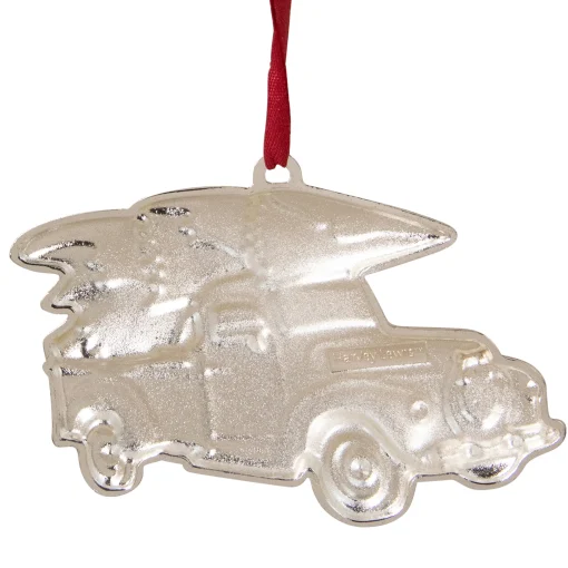 Northlight Transportation>3.5" Red And Silver Country Pick Up Truck With European Crystals Christmas Ornament