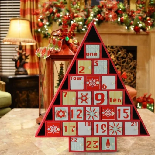 Advent Calendars*Northlight 14.5" Red And White Christmas Tree Advent Calendar Decor