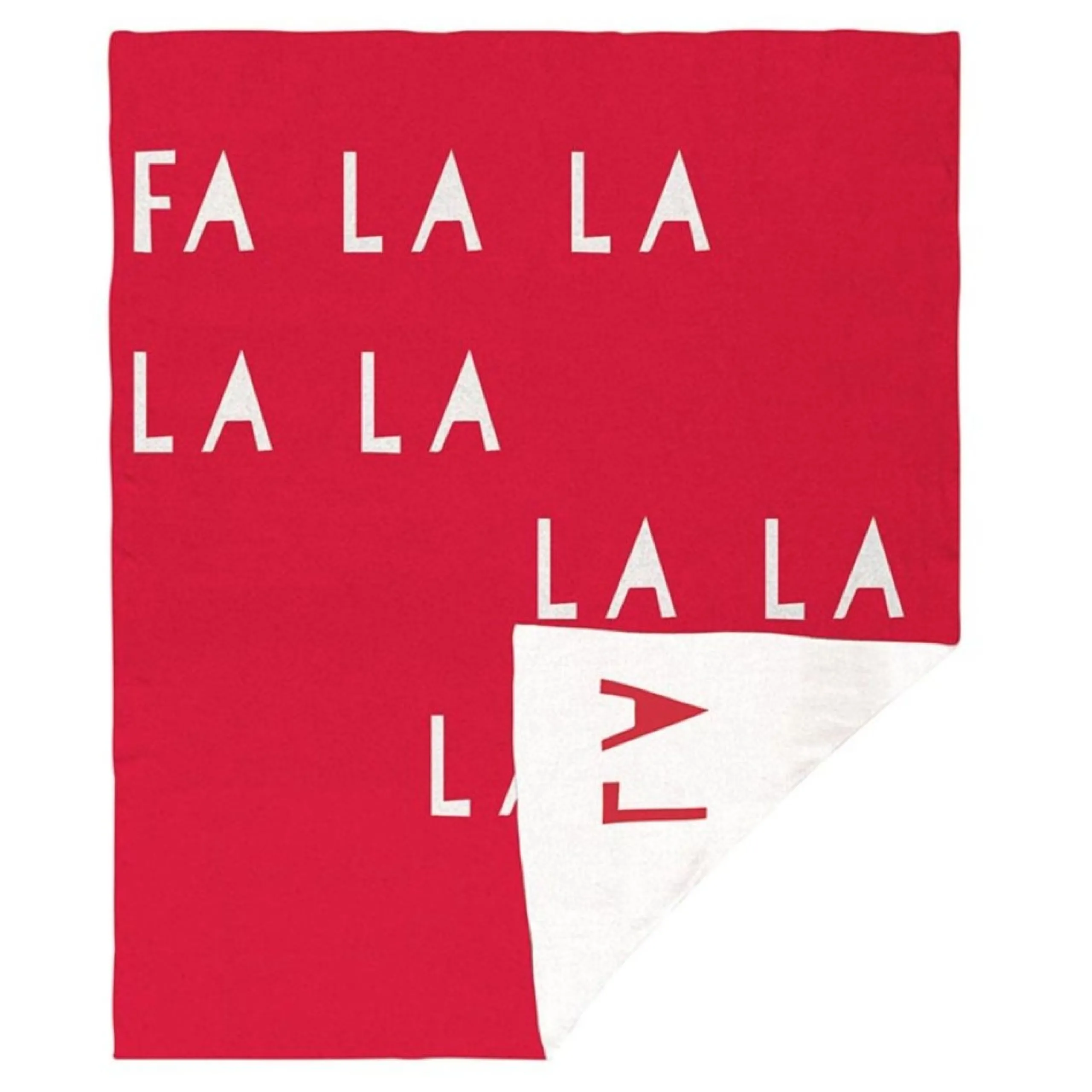 Pillows & Throws*Creative Brands 5' Red And White Christmas Fa La La La La Rectangular Natural Throw Blanket With Tassel