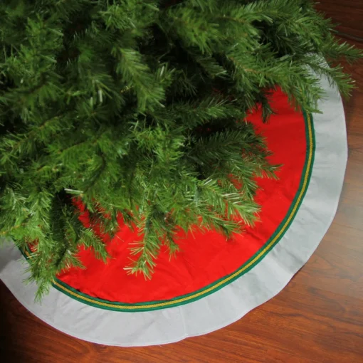 48 Inch And Smaller*Northlight 48" Red And White Contemporary Christmas Tree Skirt