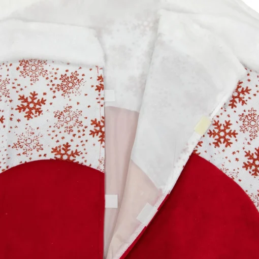 48 Inch And Smaller*Northlight 48" Red And White Glitter Snowflake Scallop Christmas Tree Skirt