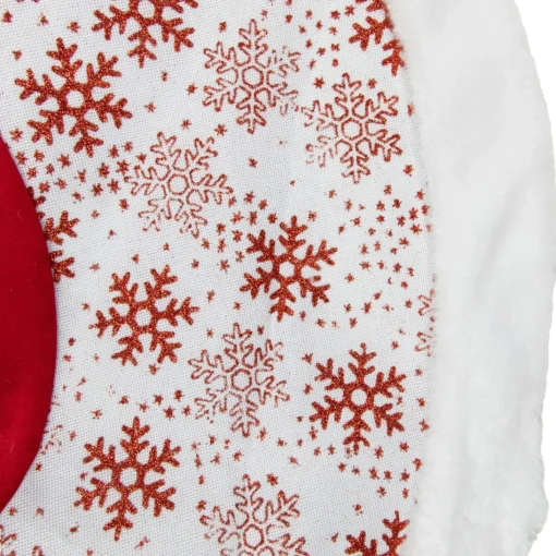 48 Inch And Smaller*Northlight 48" Red And White Glitter Snowflake Scallop Christmas Tree Skirt