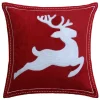 Pillows & Throws*Contemporary Home Living 20" Red And White Handloomed Christmas Throw Pillow With Reindeer
