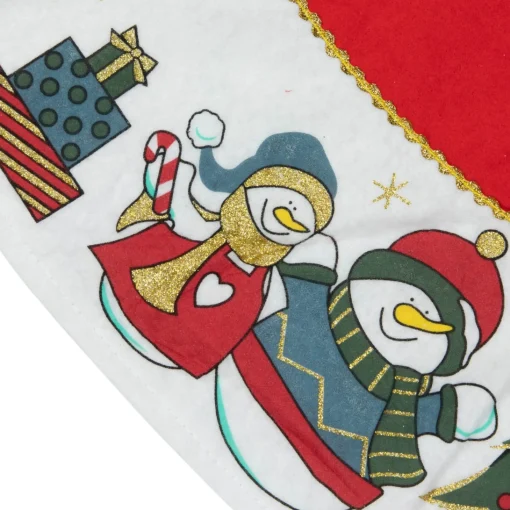48 Inch And Smaller*Northlight 48" Red And White Jolly Snowman Christmas Tree Skirt
