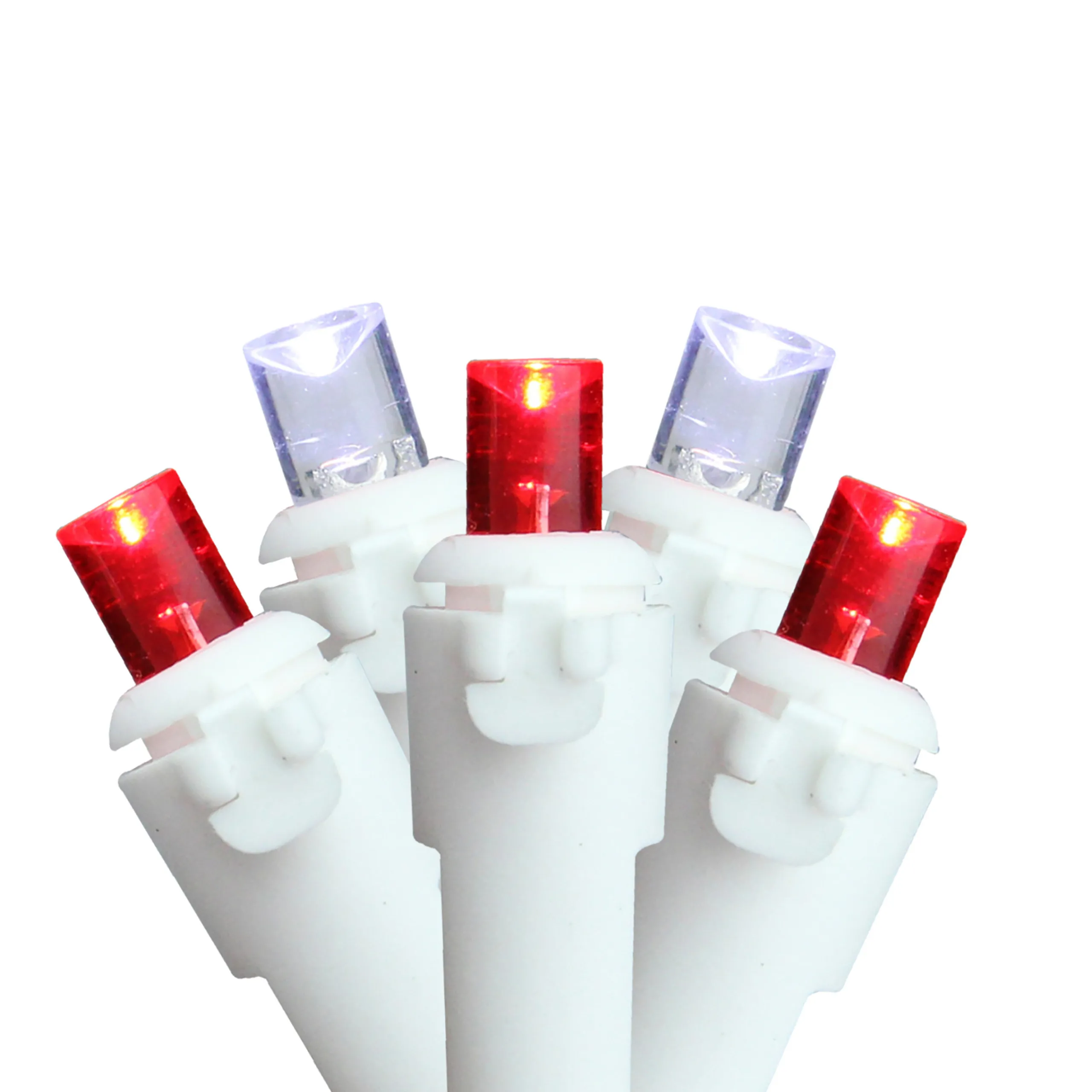 Northlight 50 Red And White Led Wide Angle Christmas Lights - 16.25 Ft White Wire