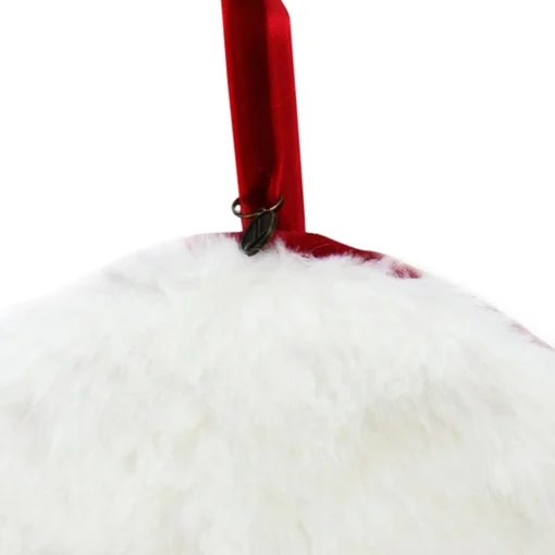 Allstate Inspirational>7.5" Red And White "Merry Christmas" Faux Fur Decorative Christmas Disc Ornament