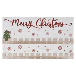 Advent Calendars*Melrose 20" Red And White "Merry Christmas" Christmas Countdown Wall Sign