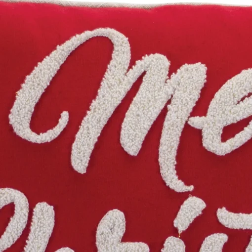 Pillows & Throws*Melrose 19" Red And White "Merry Christmas" Rectangular Throw Pillow