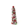 Melrose 2.5 Feet Tall And Smaller>1.5' Red And White Pine Cone Topiary Christmas Tree - Unlit