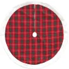 48 Inch And Smaller*Dyno 48" Red And White Plaid Border Christmas Tree Skirt