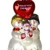 GC Home & Garden Snowmen>6.5" Red And White "Proud New Parents" Ornament Snowman Family Hand Blown Glass Figurine Ornament