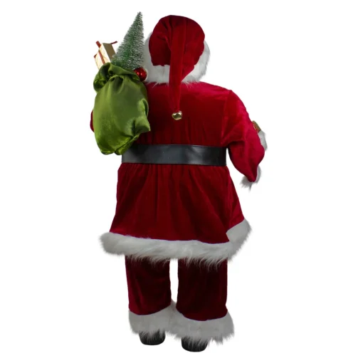 Santa Figures*Northlight 36" Red And White Santa Claus Christmas Figure With Teddy Bear And Gift Bag