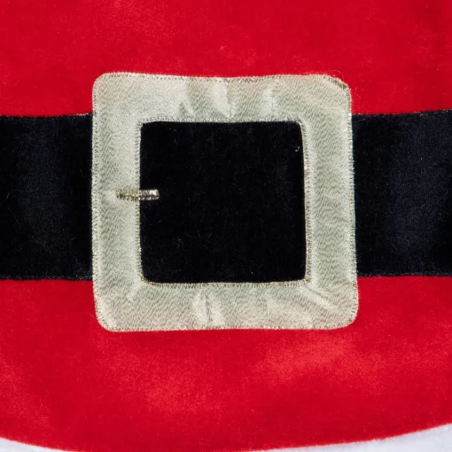 48 Inch And Smaller*Northlight 48" Red And White Velveteen Santa Claus Belt Buckle Christmas Tree Skirt