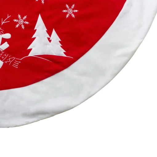 48 Inch And Smaller*Northlight 48" Red And White Winter Reindeer Embroidered Christmas Tree Skirt