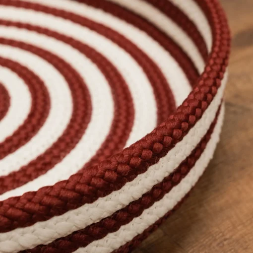 Serving Pieces*Colonial Mills 18" Red And White Woven Candy Cane Round Christmas Tray