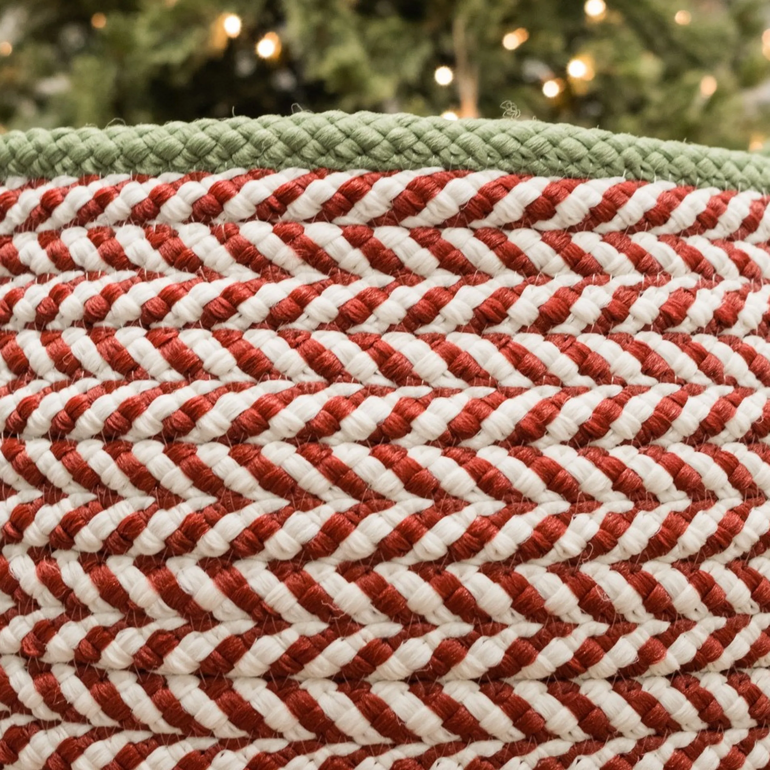 Decoration Storage*Colonial Mills 18" Red Braided Chevron Christmas Storage Basket