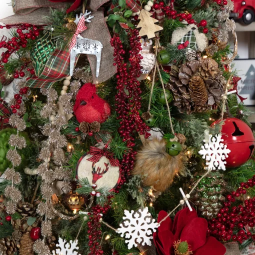 Northlight Animals>5.25" Red Burlap Cardinal With Pine Needles And Berries Christmas Ornament
