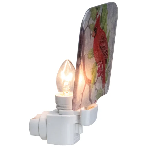 Northlight 4" Red Cardinal Glass Christmas Night Light