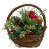 Floral*Northlight 12" Red Cardinal With Winter Foliage Twig Basket Christmas Decoration