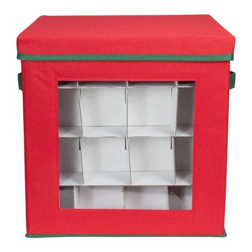 Northlight Ornament Storage>12" Red Christmas Ornament Storage Bag With Removable Dividers