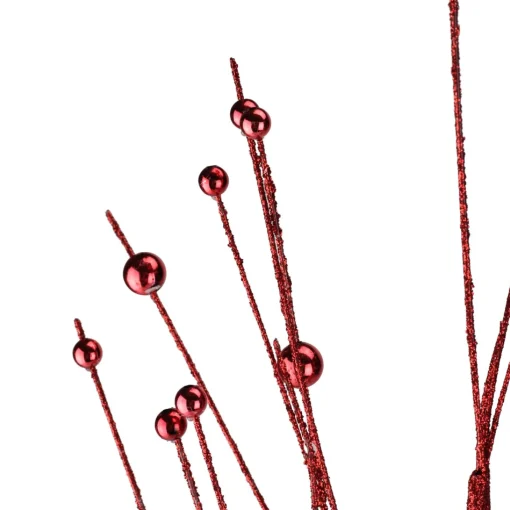 Sprays, Branches & Picks*Napco 24" Red Flaming Glittered Retro Christmas Spray